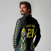 Custom Rugby Cook Islands Avaiki Long Sleeve Polo Shirt Black Kuki Airani Tribal Maori Inspired - Polynesian Pride