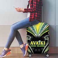Rugby Cook Islands Avaiki Luggage Cover Black Kuki Airani Tribal Maori Inspired - Polynesian Pride