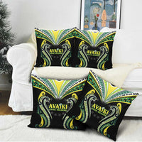 Rugby Cook Islands Avaiki Pillow Cover Black Kuki Airani Tribal Maori Inspired - Polynesian Pride