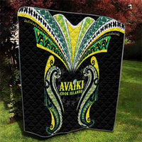Rugby Cook Islands Avaiki Quilt Black Kuki Airani Tribal Maori Inspired - Polynesian Pride