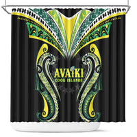 Rugby Cook Islands Avaiki Shower Curtain Black Kuki Airani Tribal Maori Inspired - Polynesian Pride