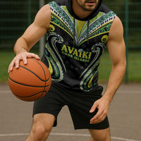 Custom Rugby Cook Islands Avaiki Sleeveless Hoodie Black Kuki Airani Tribal Maori Inspired - Polynesian Pride