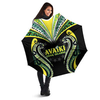 Rugby Cook Islands Avaiki Umbrella Black Kuki Airani Tribal Maori Inspired - Polynesian Pride