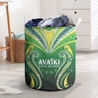 Rugby Cook Islands Avaiki Laundry Basket Green Kuki Airani Tribal Maori Inspired - Polynesian Pride