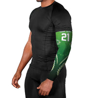 Custom Rugby Cook Islands Avaiki Arm Sleeves Green Kuki Airani Tribal Maori Inspired - Polynesian Pride