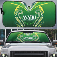 Rugby Cook Islands Avaiki Auto Sun Shade Green Kuki Airani Tribal Maori Inspired - Polynesian Pride