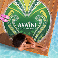 Rugby Cook Islands Avaiki Beach Blanket Green Kuki Airani Tribal Maori Inspired - Polynesian Pride