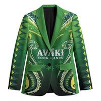 Custom Rugby Cook Islands Avaiki Blazer Green Kuki Airani Tribal Maori Inspired - Polynesian Pride