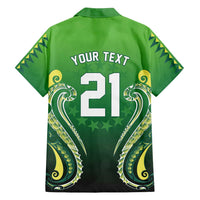 Custom Rugby Cook Islands Avaiki Family Matching Off Shoulder Short Dress and Hawaiian Shirt Green Kuki Airani Tribal Maori Inspired - Polynesian Pride