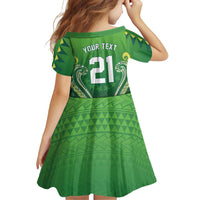 Custom Rugby Cook Islands Avaiki Family Matching Summer Maxi Dress and Hawaiian Shirt Green Kuki Airani Tribal Maori Inspired - Polynesian Pride
