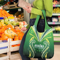 Rugby Cook Islands Avaiki Grocery Bag Green Kuki Airani Tribal Maori Inspired - Polynesian Pride