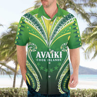 Custom Rugby Cook Islands Avaiki Hawaiian Shirt Green Kuki Airani Tribal Maori Inspired - Polynesian Pride