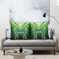Rugby Cook Islands Avaiki Pillow Cover Green Kuki Airani Tribal Maori Inspired - Polynesian Pride