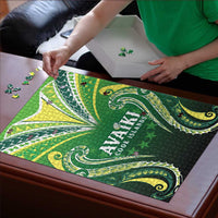 Rugby Cook Islands Avaiki Puzzle Green Kuki Airani Tribal Maori Inspired - Polynesian Pride