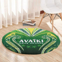 Rugby Cook Islands Avaiki Round Carpet Green Kuki Airani Tribal Maori Inspired - Polynesian Pride