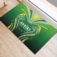Rugby Cook Islands Avaiki Rubber Doormat Green Kuki Airani Tribal Maori Inspired - Polynesian Pride