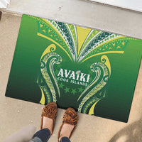 Rugby Cook Islands Avaiki Rubber Doormat Green Kuki Airani Tribal Maori Inspired - Polynesian Pride