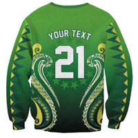 Custom Rugby Cook Islands Avaiki Sweatshirt Green Kuki Airani Tribal Maori Inspired - Polynesian Pride