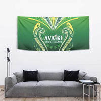Rugby Cook Islands Avaiki Tapestry Green Kuki Airani Tribal Maori Inspired - Polynesian Pride