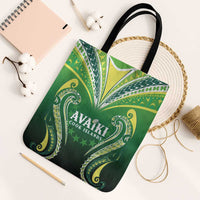 Rugby Cook Islands Avaiki Tote Bag Green Kuki Airani Tribal Maori Inspired - Polynesian Pride