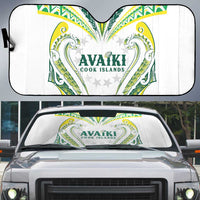 Rugby Cook Islands Avaiki Auto Sun Shade White Kuki Airani Tribal Maori Inspired - Polynesian Pride