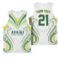 Custom Rugby Cook Islands Avaiki Basketball Jersey White Kuki Airani Tribal Maori Inspired - Polynesian Pride