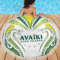 Rugby Cook Islands Avaiki Beach Blanket White Kuki Airani Tribal Maori Inspired - Polynesian Pride
