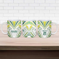Custom Rugby Cook Islands Avaiki Ceramic Mug White Kuki Airani Tribal Maori Inspired - Polynesian Pride