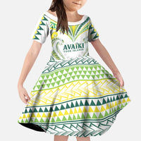 Custom Rugby Cook Islands Avaiki Family Matching Mermaid Dress and Hawaiian Shirt White Kuki Airani Tribal Maori Inspired - Polynesian Pride