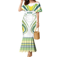 Custom Rugby Cook Islands Avaiki Family Matching Mermaid Dress and Hawaiian Shirt White Kuki Airani Tribal Maori Inspired - Polynesian Pride