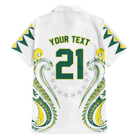 Custom Rugby Cook Islands Avaiki Family Matching Off Shoulder Short Dress and Hawaiian Shirt White Kuki Airani Tribal Maori Inspired - Polynesian Pride