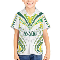 Custom Rugby Cook Islands Avaiki Family Matching Short Sleeve Bodycon Dress and Hawaiian Shirt White Kuki Airani Tribal Maori Inspired - Polynesian Pride