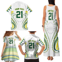 Custom Rugby Cook Islands Avaiki Family Matching Tank Maxi Dress and Hawaiian Shirt White Kuki Airani Tribal Maori Inspired - Polynesian Pride
