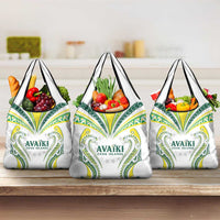 Rugby Cook Islands Avaiki Grocery Bag White Kuki Airani Tribal Maori Inspired - Polynesian Pride