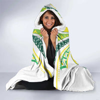 Rugby Cook Islands Avaiki Hooded Blanket White Kuki Airani Tribal Maori Inspired - Polynesian Pride