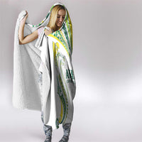 Rugby Cook Islands Avaiki Hooded Blanket White Kuki Airani Tribal Maori Inspired - Polynesian Pride