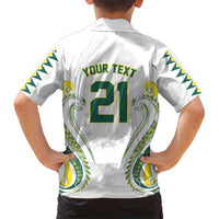 Custom Rugby Cook Islands Avaiki Kid Hawaiian Shirt White Kuki Airani Tribal Maori Inspired - Polynesian Pride