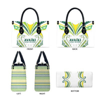 Rugby Cook Islands Avaiki Leather Bag White Kuki Airani Tribal Maori Inspired - Polynesian Pride