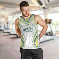 Custom Rugby Cook Islands Avaiki Men Tank Top White Kuki Airani Tribal Maori Inspired - Polynesian Pride