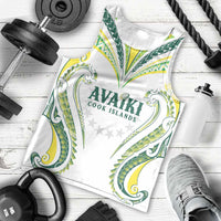 Custom Rugby Cook Islands Avaiki Men Tank Top White Kuki Airani Tribal Maori Inspired - Polynesian Pride