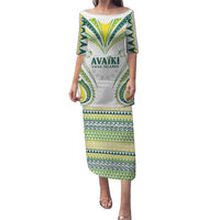 Custom Rugby Cook Islands Avaiki Puletasi White Kuki Airani Tribal Maori Inspired LT9 Long Dress White - Polynesian Pride