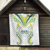 Rugby Cook Islands Avaiki Quilt White Kuki Airani Tribal Maori Inspired - Polynesian Pride