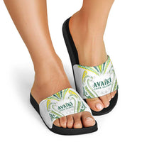 Rugby Cook Islands Avaiki Slide Sandals White Kuki Airani Tribal Maori Inspired - Polynesian Pride