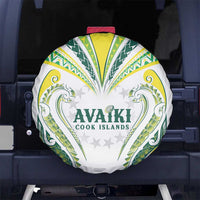 Rugby Cook Islands Avaiki Spare Tire Cover White Kuki Airani Tribal Maori Inspired - Polynesian Pride
