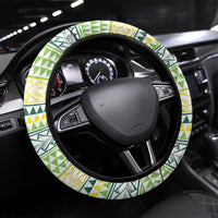 Rugby Cook Islands Avaiki Steering Wheel Cover White Kuki Airani Tribal Maori Inspired - Polynesian Pride