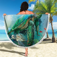 Polynesia Mother's Day Beach Blanket Magnificent Sea Turtle Of Love and Gratitude LT9 - Polynesian Pride