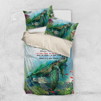 Polynesia Mother's Day Bedding Set Magnificent Sea Turtle Of Love and Gratitude LT9 US Twin 172cm x 218cm Blue - Polynesian Pride