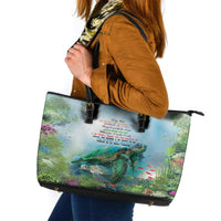 Polynesia Mother's Day Leather Tote Bag Magnificent Sea Turtle Of Love and Gratitude LT9 Blue - Polynesian Pride