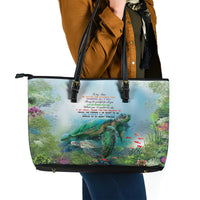 Polynesia Mother's Day Leather Tote Bag Magnificent Sea Turtle Of Love and Gratitude LT9 - Polynesian Pride