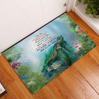 Polynesia Mother's Day Rubber Doormat Magnificent Sea Turtle Of Love and Gratitude LT9 Blue - Polynesian Pride